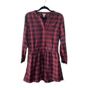 J.CREW Dress Plaid Cotton Red